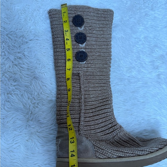UGG Australia Cardy Knit Boots Tall Brown Button Sweater Boots Women Size 6 - Picture 6 of 13